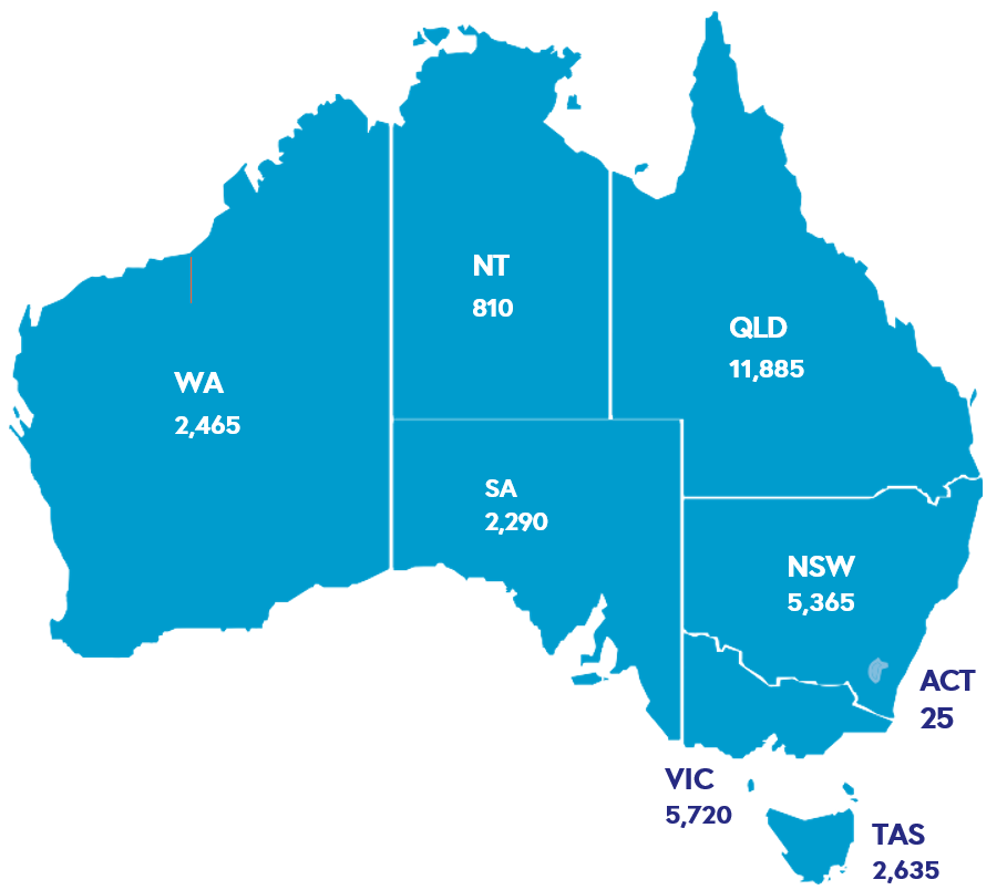 PALM scheme worker data map at April 2025