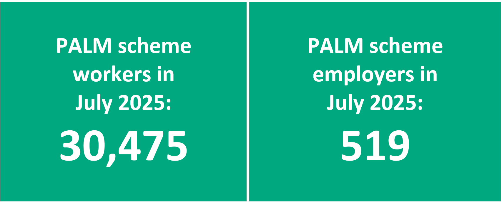 PALM scheme employer and worker data as at July 2025