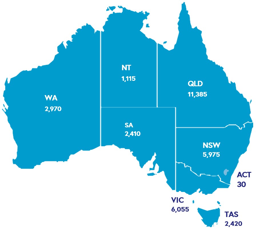 PALM scheme worker data by state and territory - November 2025