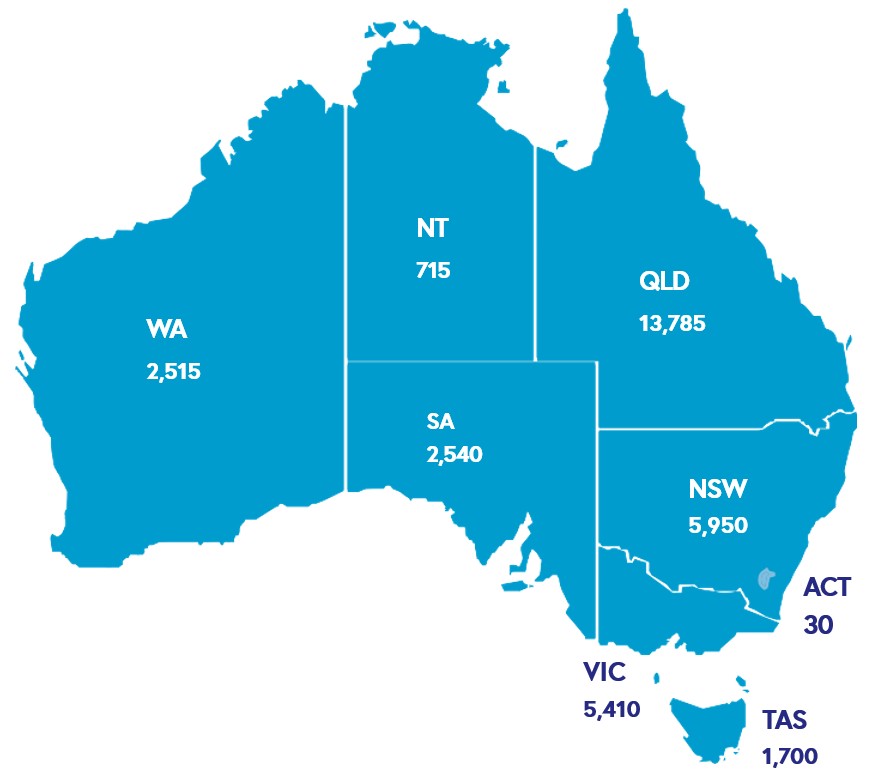 PALM scheme workers by state and territory as at June 2026
