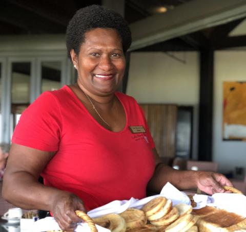 Elaine Luankon from Vanuatu working in hospitality at Cable Beach Resort, Western Australia